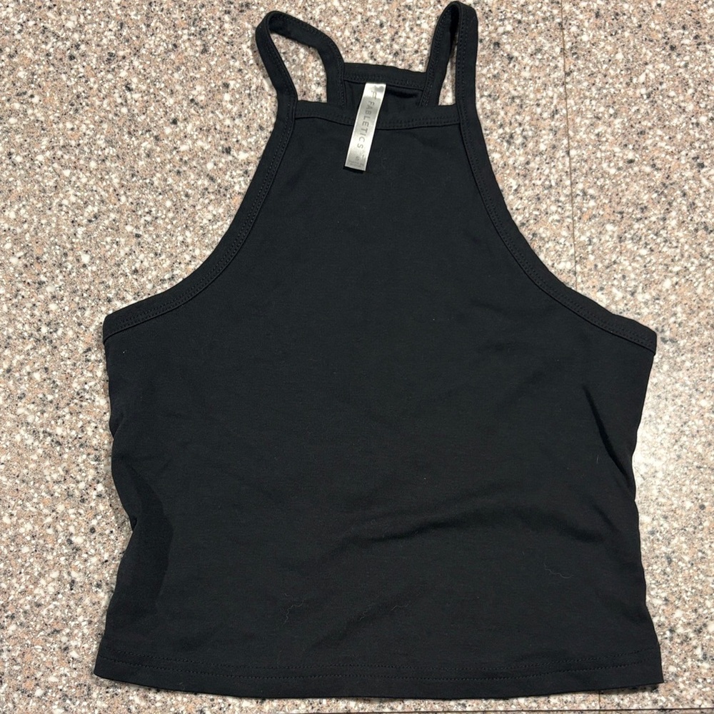 Fabletics High-Neck Black Tank Top